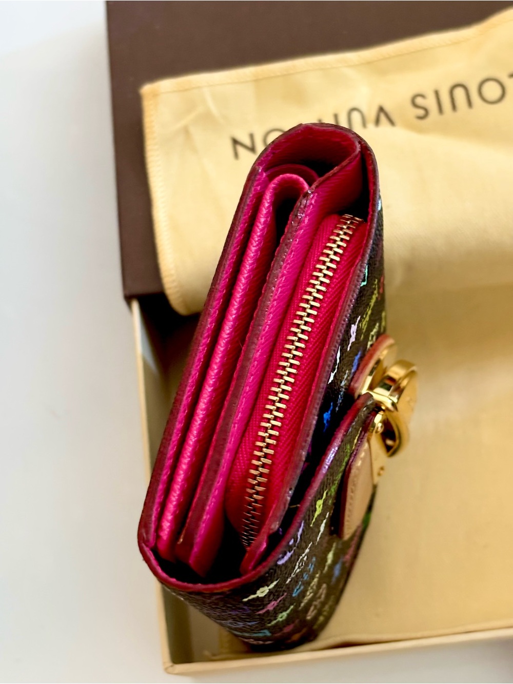 Louis Vuitton Portefeuille Joy Trifold Wallet Monogram Multicolor Black - Picture 8 of 11